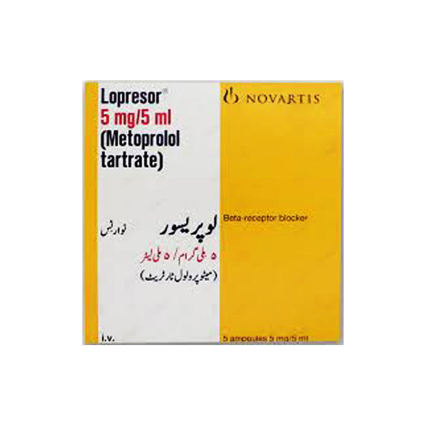 Lopressor Inj Lopresor Injection 5 Ampoules X 5ml – Medical Bazar