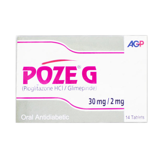 Poze G Tablets 30/2mg 14's – Medical Bazar