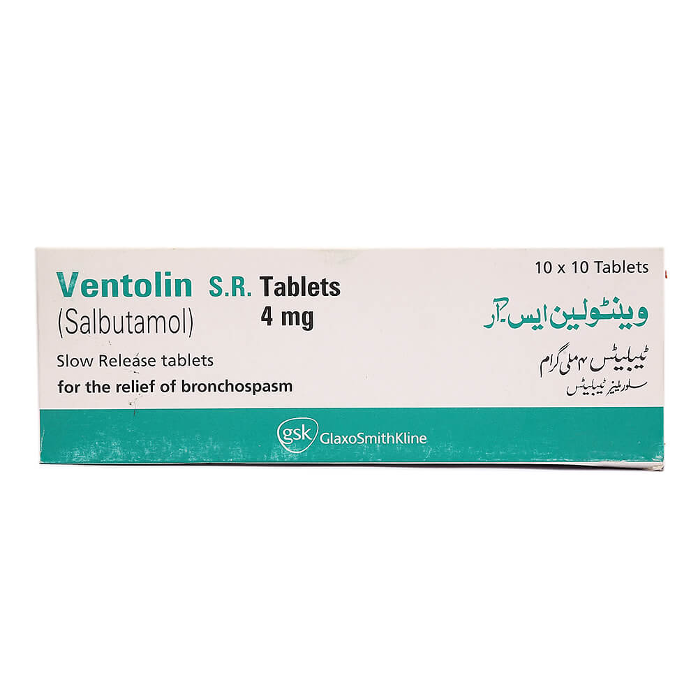 Ventolin Tablets Sr 4mg 100's – Medical Bazar